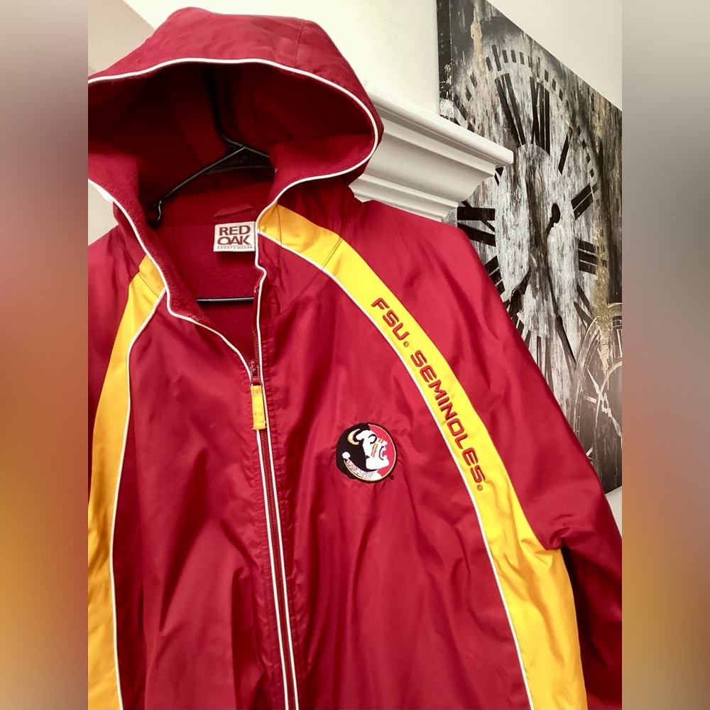 Vintage Red Oak Florida State Fully Lined Hooded Zipper Jacket. Size L.